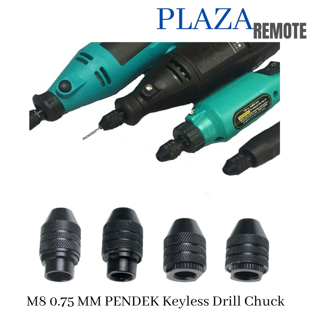 M8 X 0.75 KEYLESS CHUCK KEPALA BOR MINI DREMEL KONEKTOR SAMBUNGAN