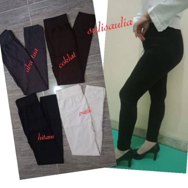 Leging  panjang polos import stretch high waist