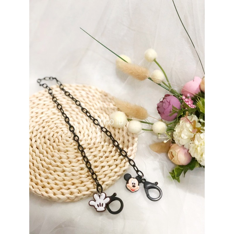 MISO Tali strap masker rantai anak laki Disney Mickey MInnie mouse hand / kalung strap masker korea