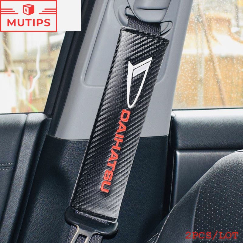 Daihatsu 2 Pak Cover Sabuk Pengaman Mobil Bahan Serat Karbon Untuk Rocky Taruna Ayla Ceria Classy Taft Sigra Xenia