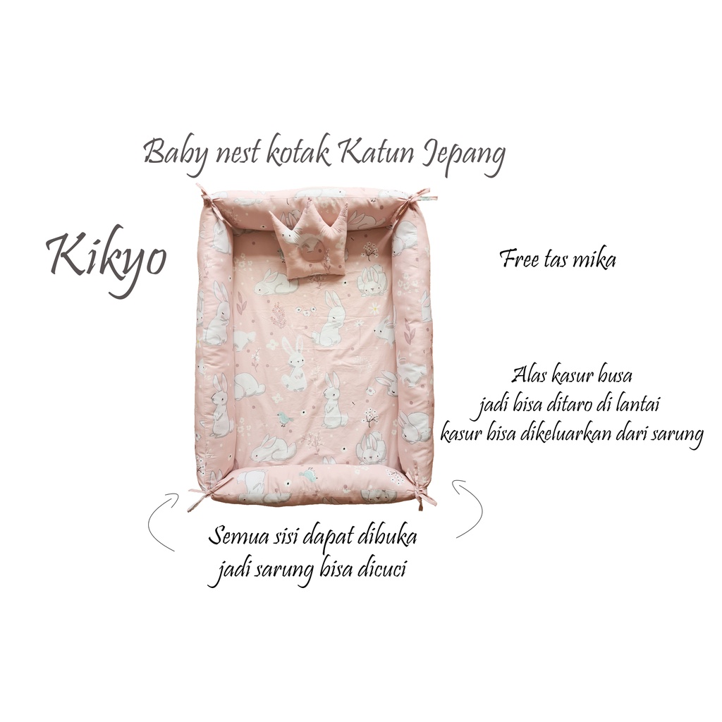 Baby nest kotak katun jepang / kasur kotak bayi / Babynest katun jepang / baby nest kotak