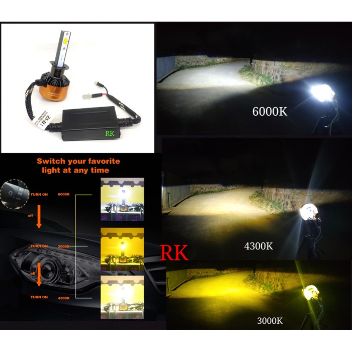 LED H1 TIGA WARNA | LAMPU LED TRIPLE COLOR | LED H1 PNP PROJECTOR