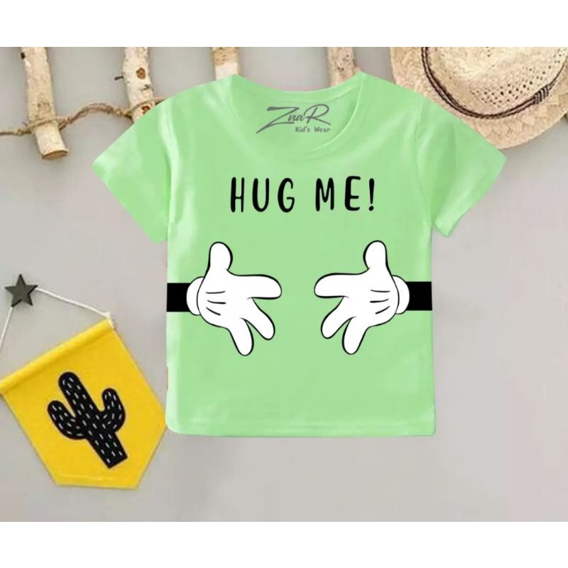 Baju bayi atasan kaos bayi usia 3-9 bulan-25 Hijau Hug me