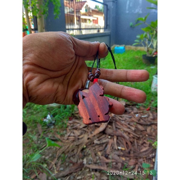 Kalung semar kayu nagasari ukir tali korea
