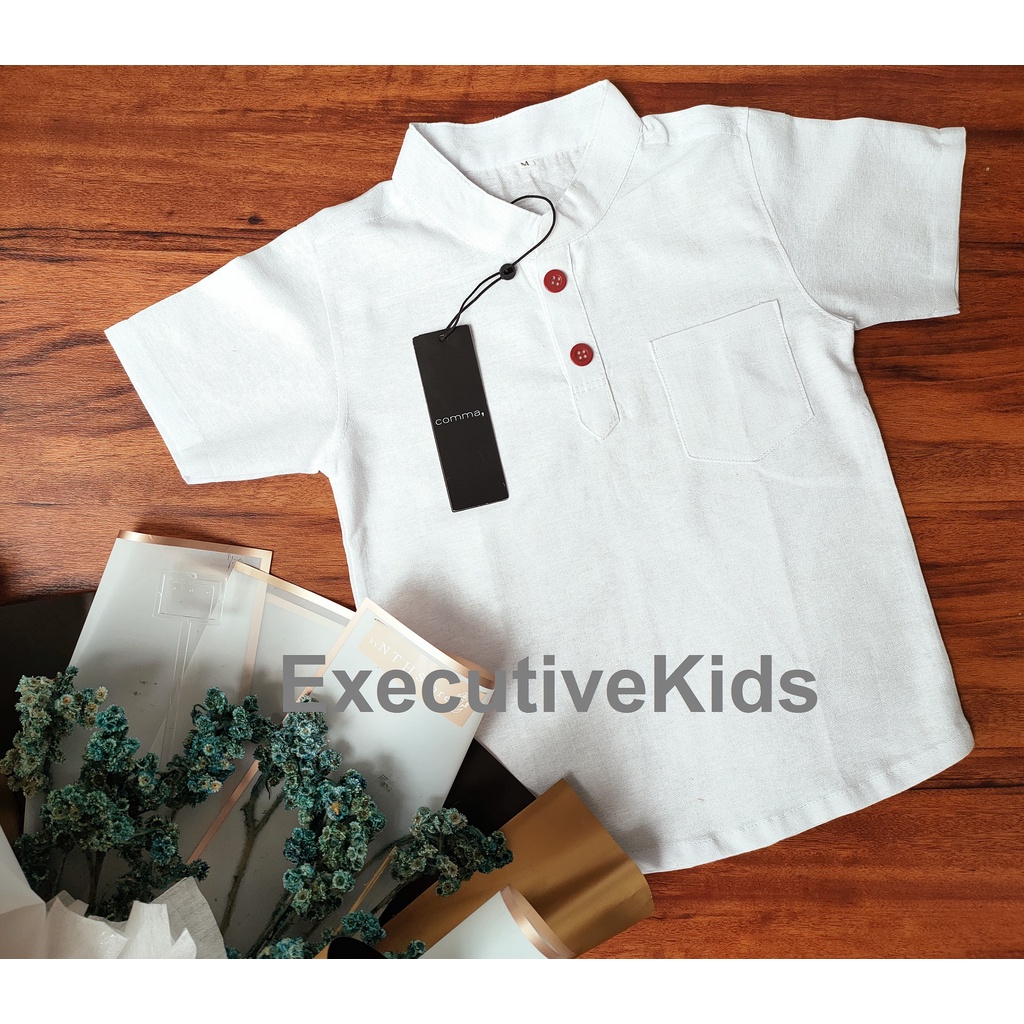 Kemeja Koko Anak Kemeja Anak Mandarin Usia 2-6 Tahun Material Original Linen Katun