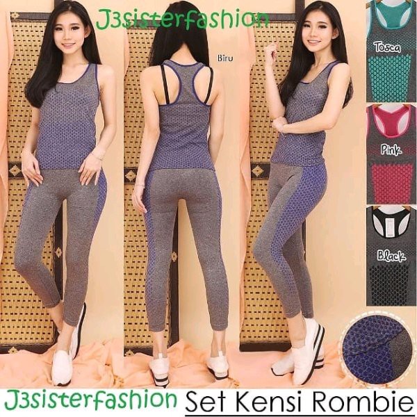 setelan senam kensi rombie baju senam wanita