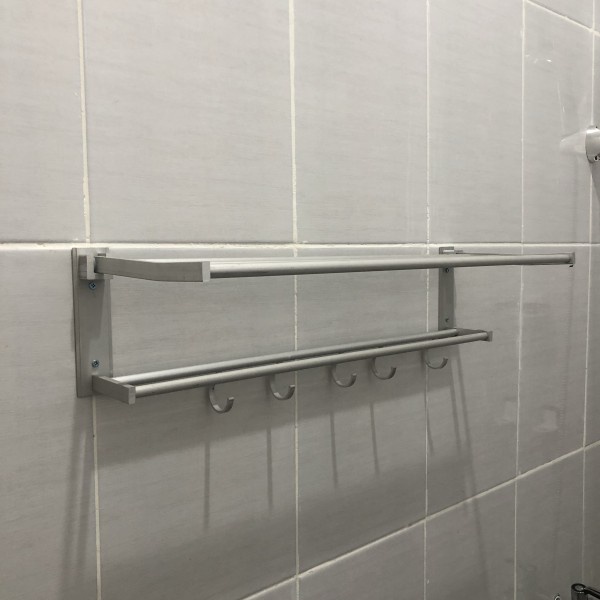 Rak Gantungan Handuk Kamar Mandi Rak Kamar Mandi Stainless Rak Tempel Kamar Mandi Rak Dinding Kamar Mandi Rak Gantung Serbaguna Dapur Rak Besi Serbaguna Wc Toilet Gantungan Lipat Dinding portable tempat penyimpanan Handuk sabun sampo peralatan mandi