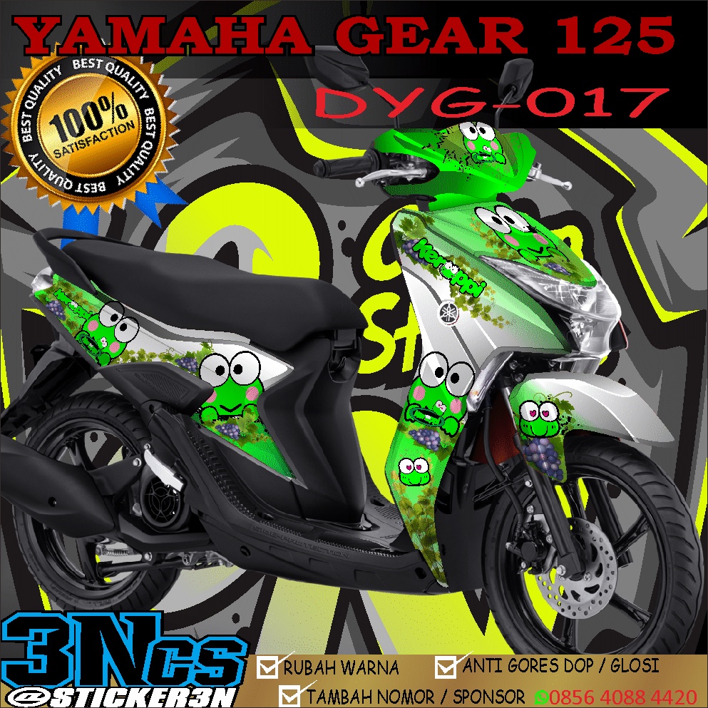 Decal Yamaha Gear 125 Fullbodi Keroppi, Decal Hologram Yamaha Gear 125 Fullbodi Keroppi, Decal Fullb