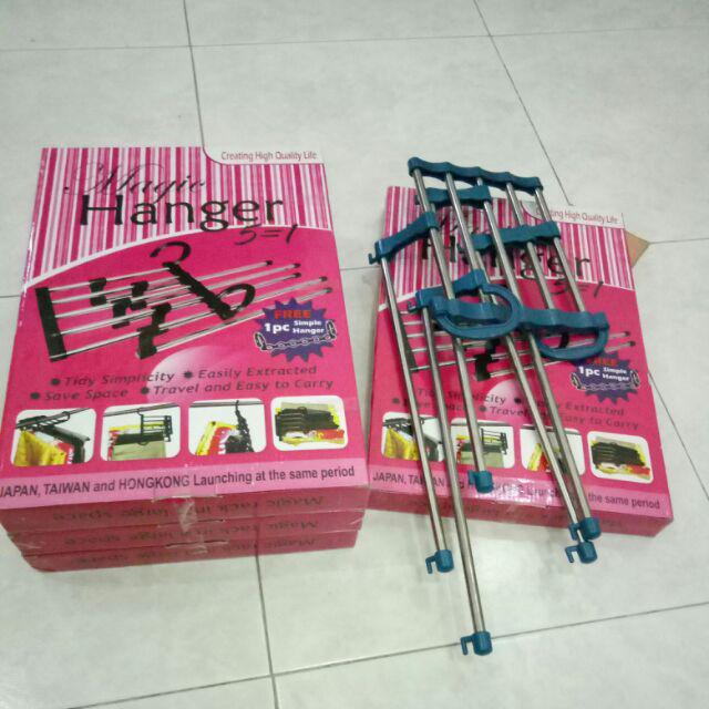 5 In 1 Magic Hanger Gantungan Celana Baju Pakaian Hanger Lemari
