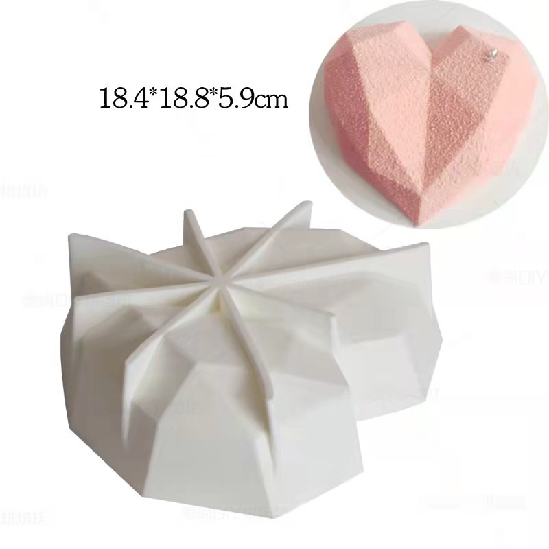 Loyang Silicone Cetakan Bolu Kue Puding Silikon Tahan Panas Amore Origami Hati