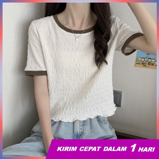 Super66 Baju Atasan Crop Top Korean Style/ Crop Top Crincle