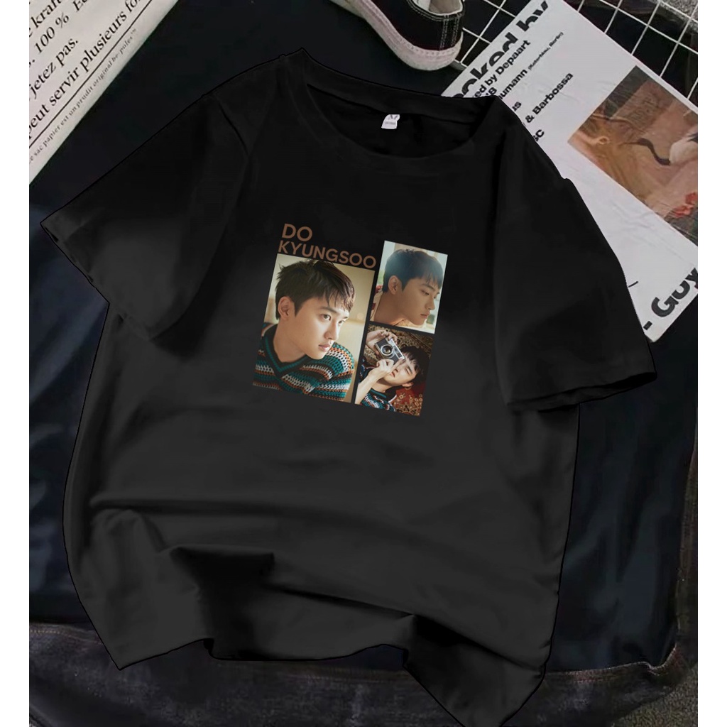 Pretty Savage - Kaos Oversize Do Kyungsoo Photo rose coklat ver