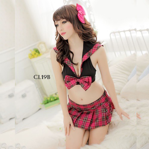 [BISA COD] KOSTUM SEXY KOSTUM COSPLAY COSTUME LINGERIE SEXY STUDENT PINK CL19B