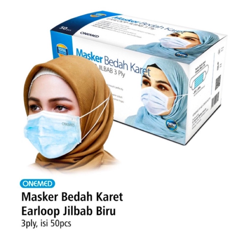 MASKER HIJAB ONEMED BIRU