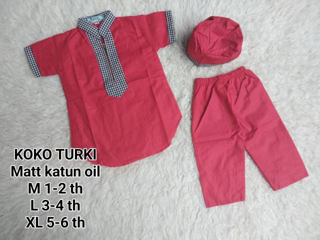 Koko set anak umur 1-6  tahun size m, l, xl koko turki ana setelan anak baju lebaran anak keluarga j