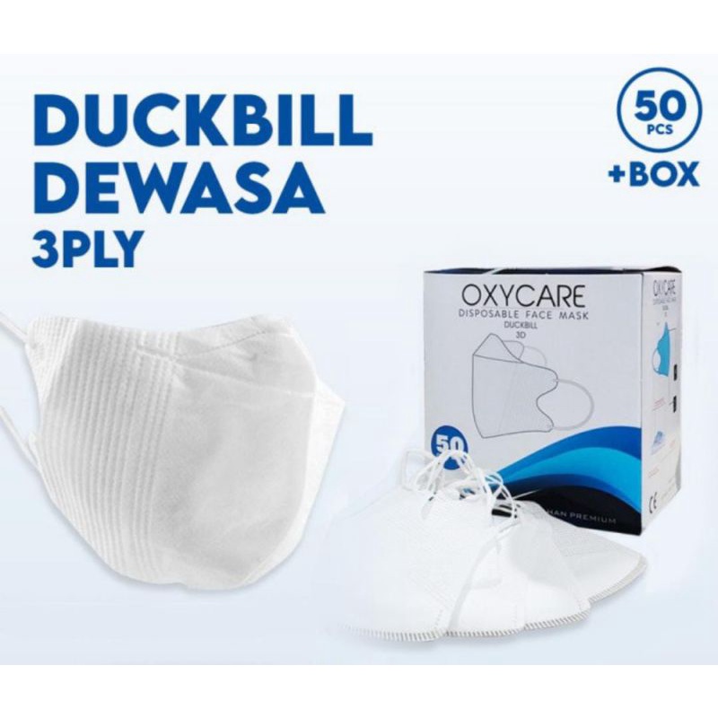 Masker Duckbill 3 Ply 50 Pcs Oxycare