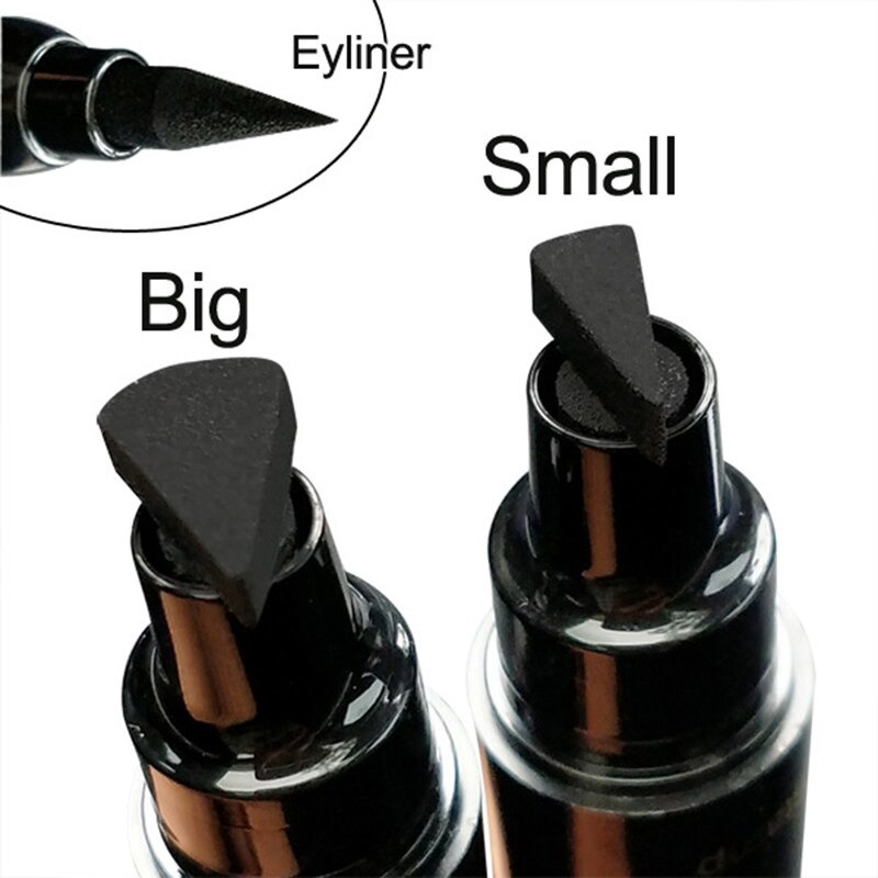 [100% Asli + COD]  Eyeliner Stempel 2 in 1 Cair Pensil Super Tahan Air Hitam Berkepala Dua Perangko Eye Liner Mata Maquiagem Kosmetik Alat Makeup/Cmaadu Mata Liner Cair Membuat Pensil Eye Liner Pensil Cair Hitam Tahan Air Ganda Makeup Stamps Eyeliner