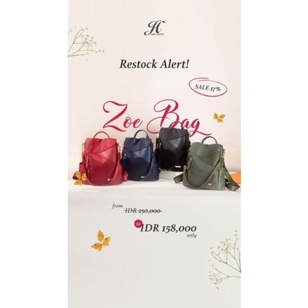 JimsHoney Zoe Backpack - Tas Gendong Wanita Ransel Anti Maling