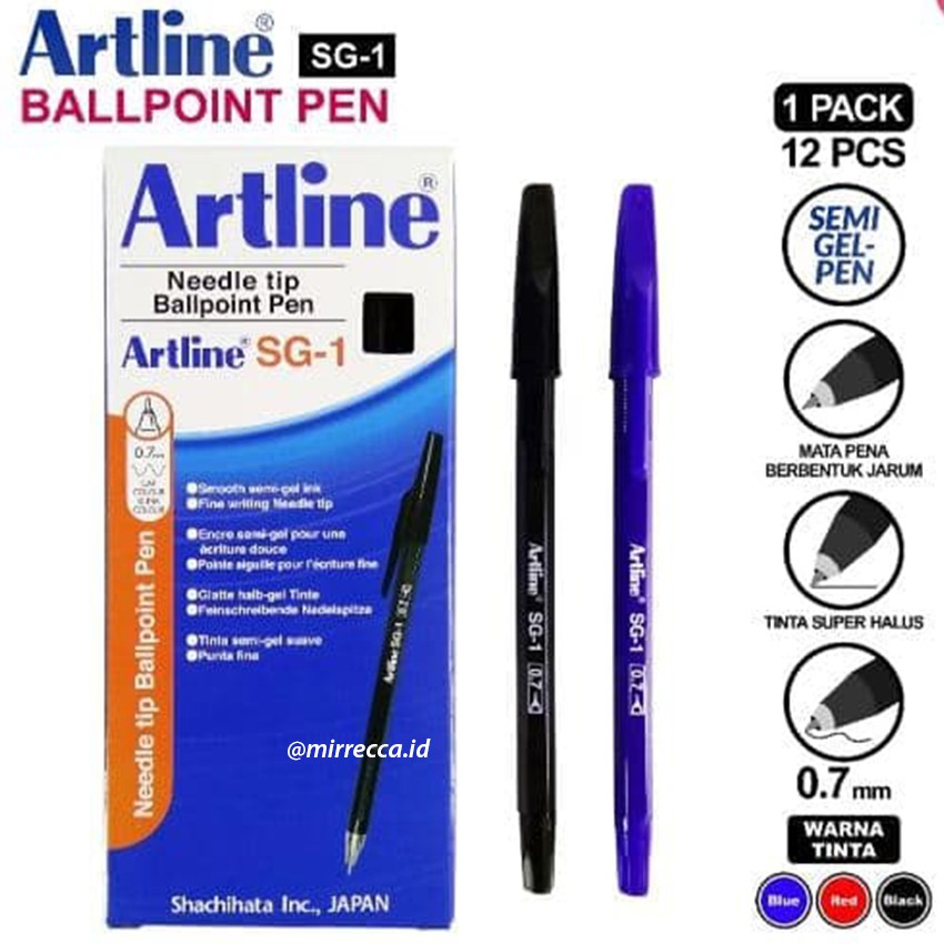 

12PCS PULPEN ARTLINE SG-1 NEEDLE TIP BALLPOINT PEN SEMI GEL INK 0.7 MM / BOLPEN KANTOR SEKOLAH