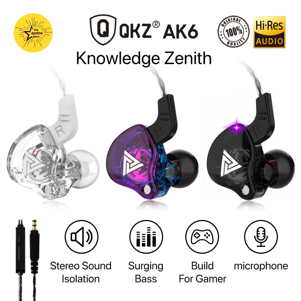 Headset Bluetooth O2F4 New Arrival Suara Jernih Awet Aksesoris Audio Game Elektronik Murah QKZ AK6 A