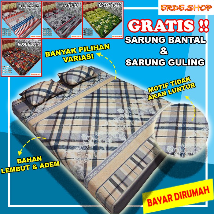 SPREI 120X200 SPRAI SEPREI SEPRAI 160X200 180X200 MOTIF LADY ROSE BUNGA BEDCOVER BONITA HOMEMADE 12