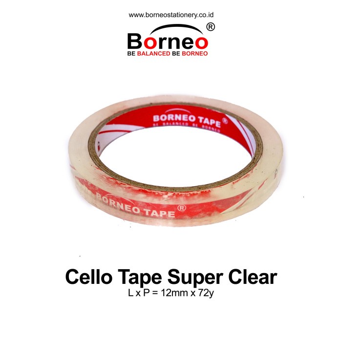 

Borneo Cello Tape / Selotip Super Clear 12 mm x 72 Yard