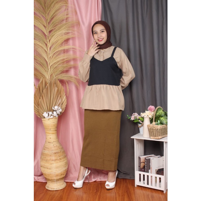 Tq88indonesia Baju Blouse Wanita Terbaru / Utami Blouse / Selal Blouse / Oki Blouse / Blus Kombinasi / Ootd Terbaru / Outfit Citayam Kekinian