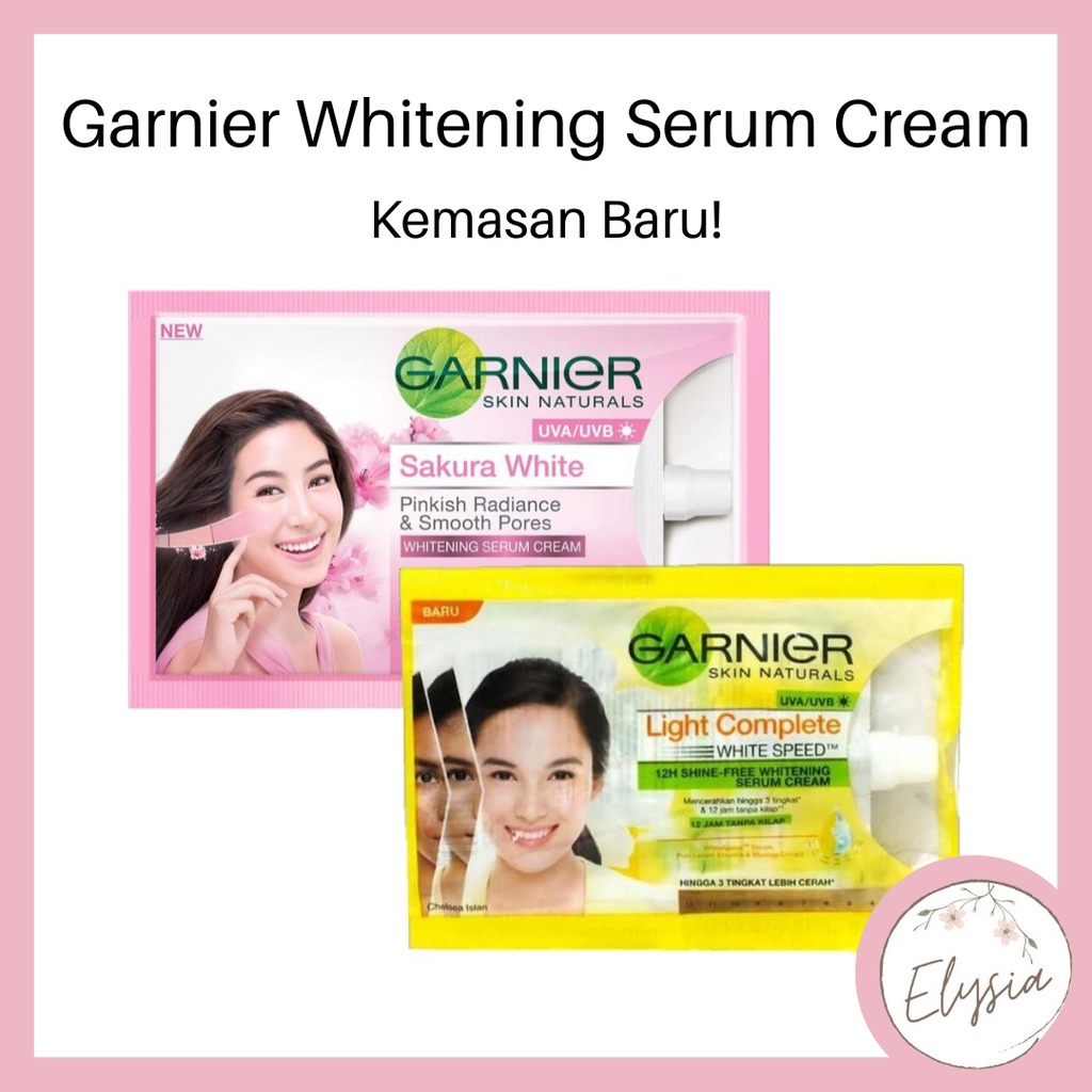 Garnier Light Complete Cream Sachet 7 ml &amp; Sakura Day Cream Sachet 7 ml - Whitening Serum