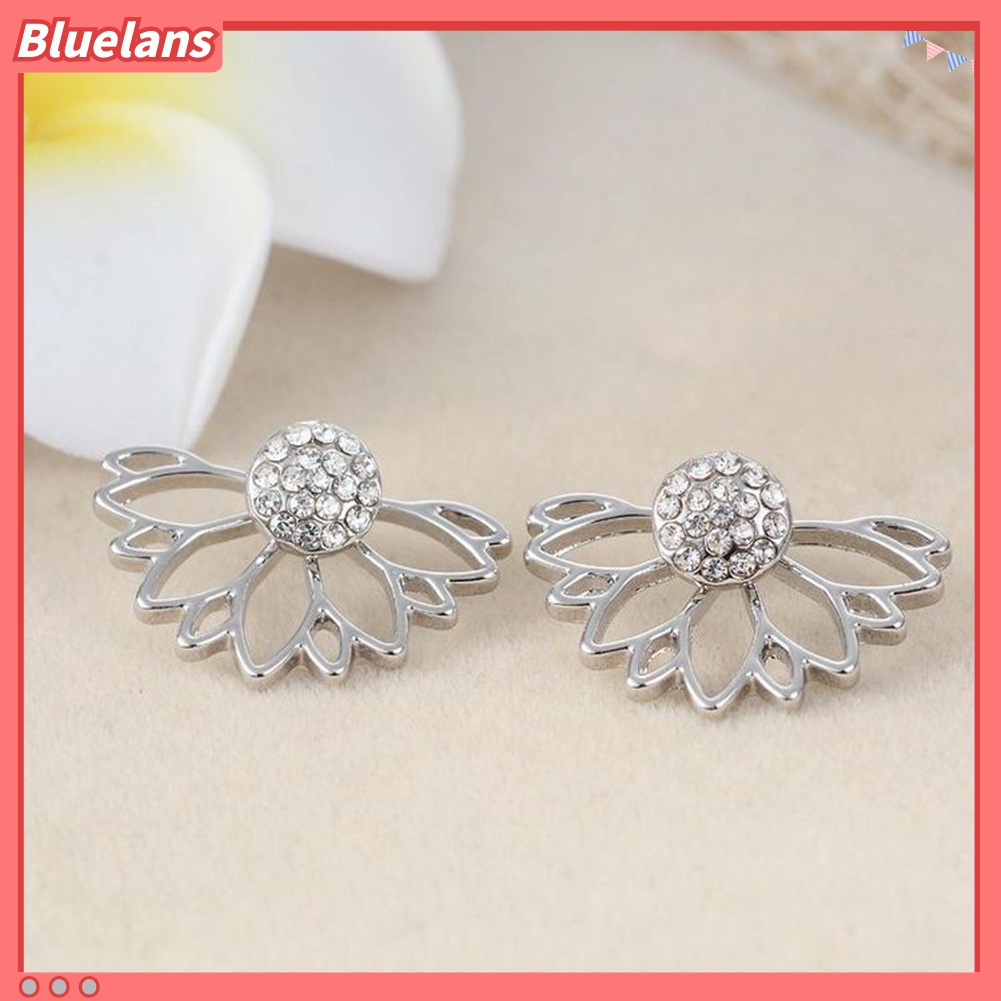 Anting Stud Berlian Imitasi Model Hollow Out Untuk Wanita