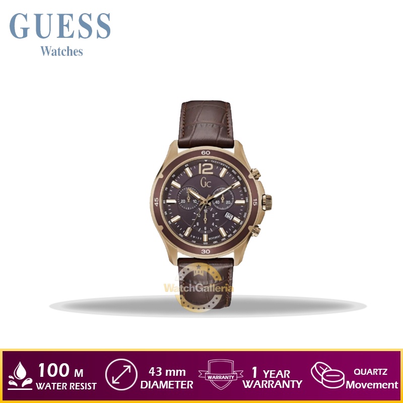 Jam Tangan Pria GUESS GC Y23009G4L Strap Leather Original