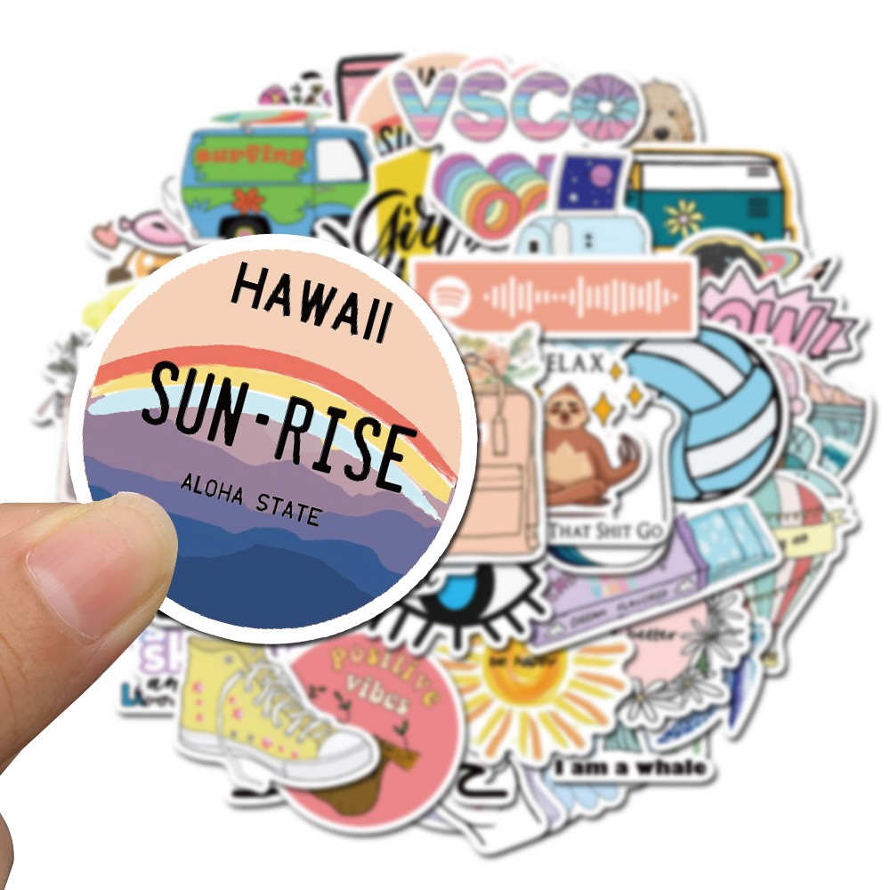 Set 50pcs Stiker Vsco Lucu Anti Air 2021 Untuk Dekorasi