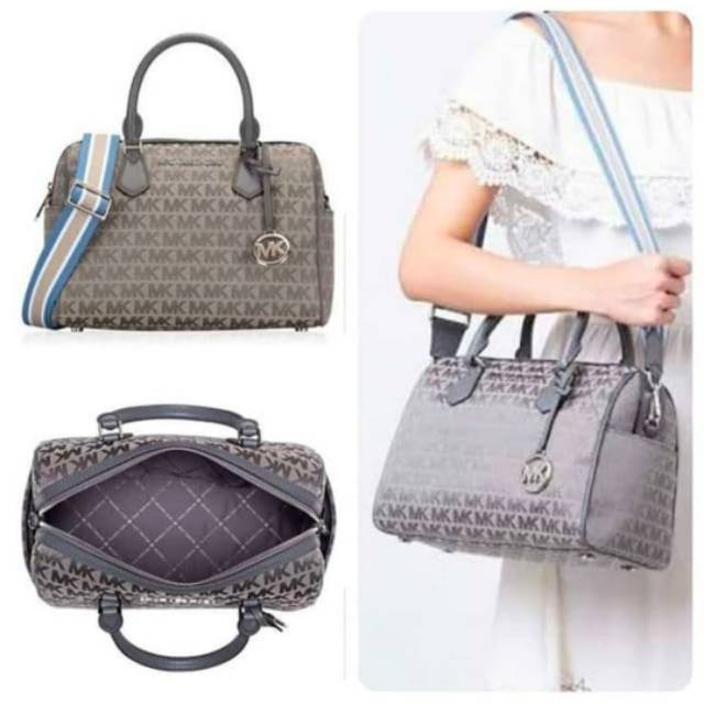 Ready MK bedford large duffle sign heather grey