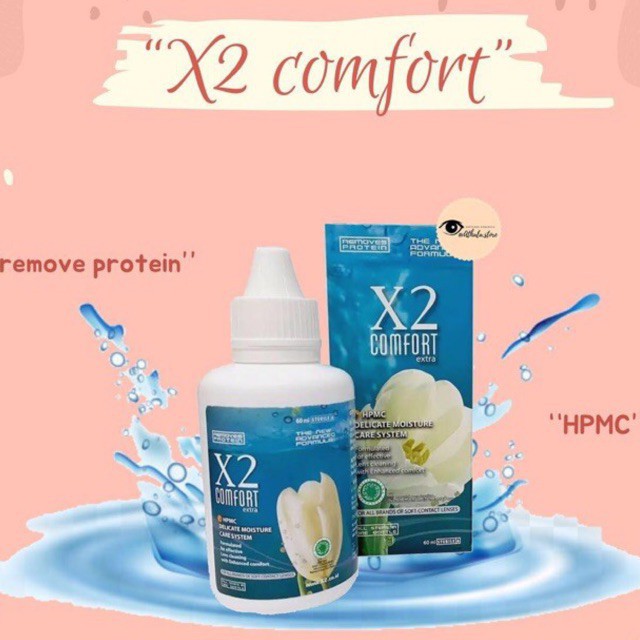 Cairan Pembersih Softlens X2 Comfort 60ml Air Solution Soft Lens