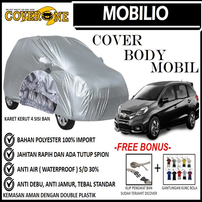 Selimut Sarung Body Cover Mobil Mobilio / Mantel Penutup Mobil Mobilio / Cover Mobil Outdoor Indoor / Selimut Mobil / Sarung Mobil / Cover Mobil Waterproof Anti Air Free Pengikat Ban