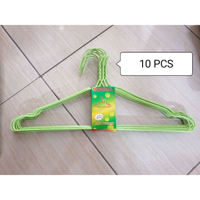 Gantungan , Jemuran  , 10 PCS , Gantungan Baju kawat , Hanger Baju Laundry