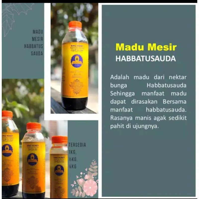 KING HONEY MADU ARAB MURNI 100% Asli Nektar Habbatussauda /Jintan Hitam - Madu Habbats Mesir