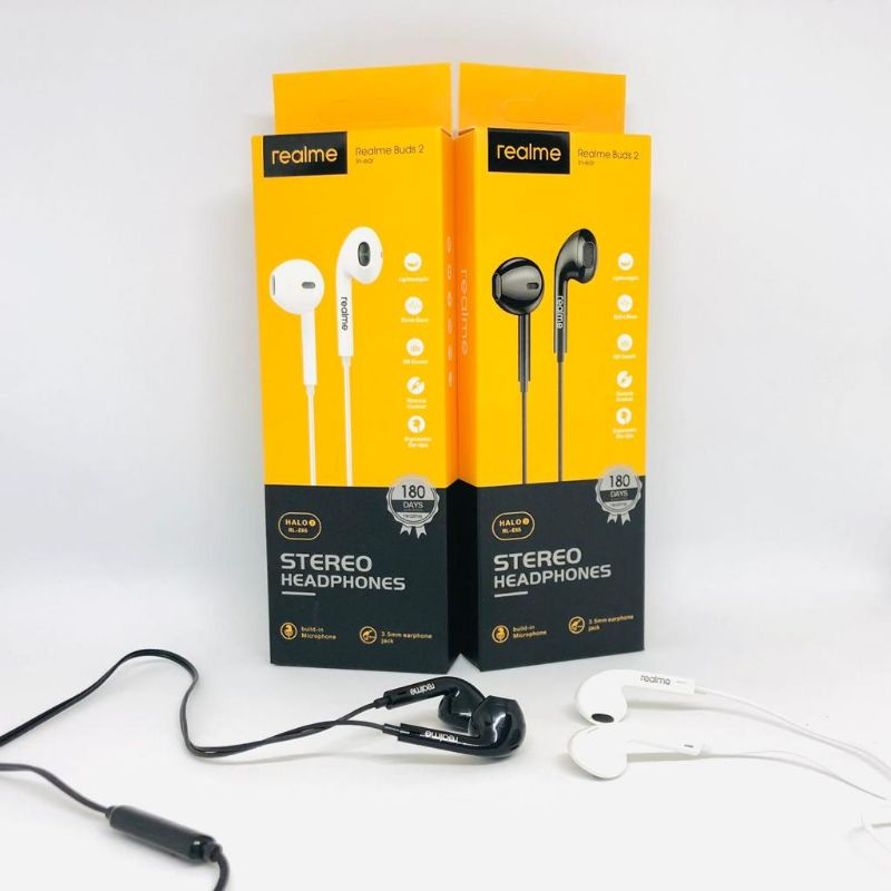 Headset Realme RL-E55 ExtraBass Hansfree Handset Handsfree Realme Buds RLE55 Earphone Realme Buds Ba