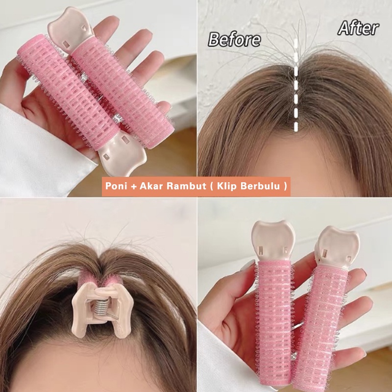 Roll Rambut VELCRO Korea Premium ISI 2PCS /Madame Poni Jepit / Hair Root Twin Hair Rollers AK25