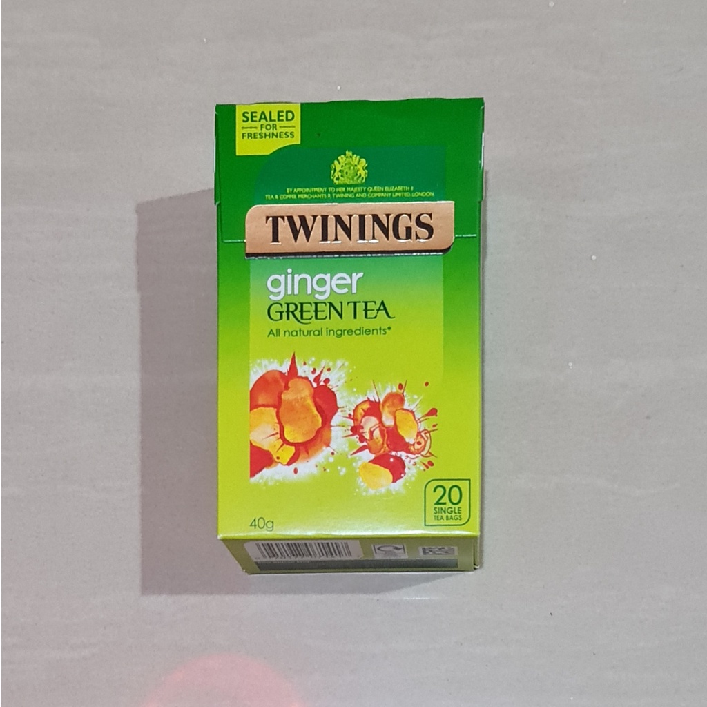 Twinings Ginger Green Tea All Natural Ingredients 20 x 2 Gram