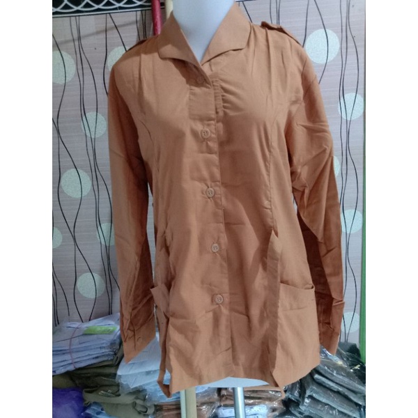 BAJU PRAMUKA GESPER LENGAN PANJANG/MEREK AL-WAFA/BAJU PRAMUKA TALI PINGGANG/SERAGAM SEKOLAH MURAH