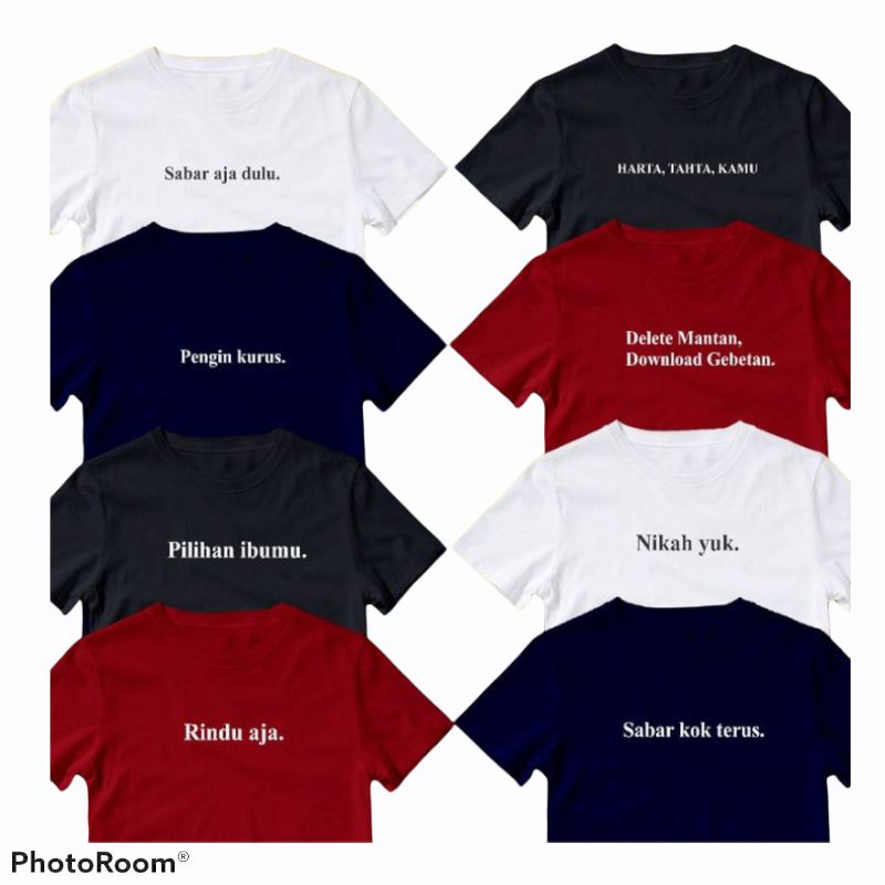 Kaos Costum Kata Bebas Request Ekpresi Lucu Kaos Tulisan Keren Kaos Pria Combed 30s BISA COD #kaos