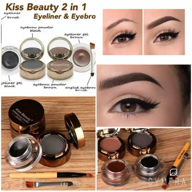 eyebrow & gel eyeliner kiss Beauty long lasting
