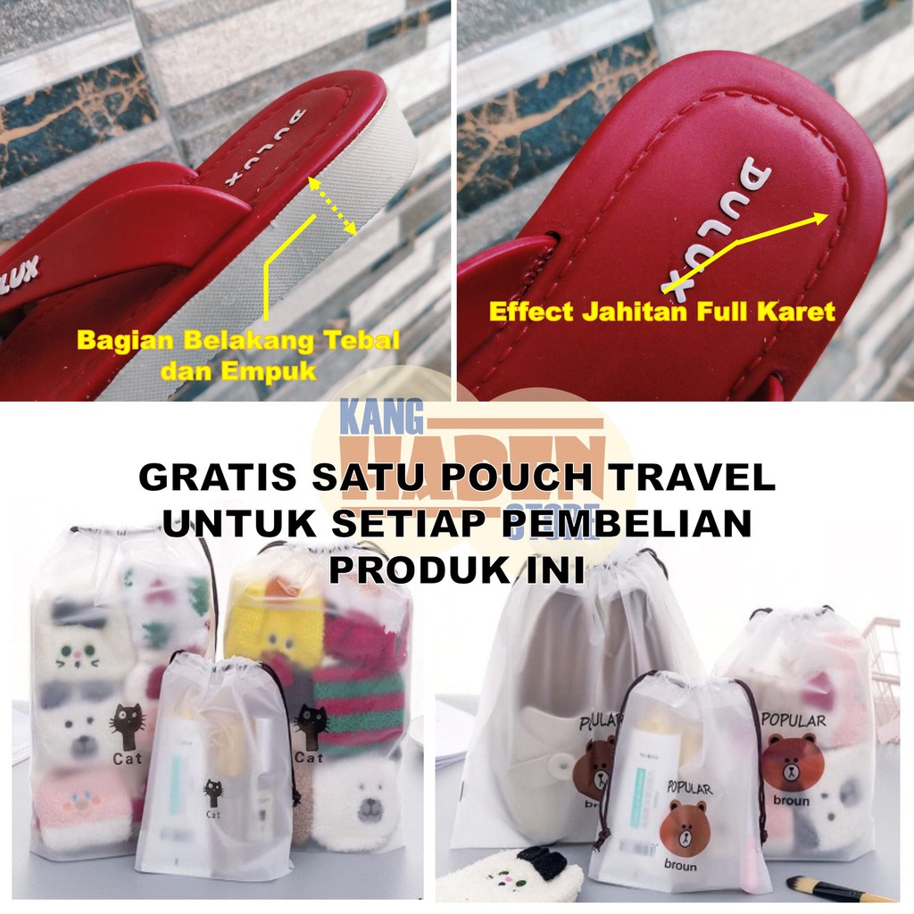 CQ033 Sandal Jepit Anak Tanggung Cewek Casual Karet Elastis Sendal Dulux