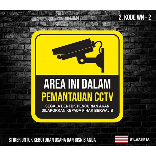 

Sticker Safety Sign Warning kuning Sign Area Pengawasan CCTV