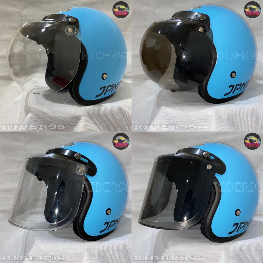 Jual Helm Sepeda Motor Helem Half Face Sni Bogo Retro Jpn Warna Blue