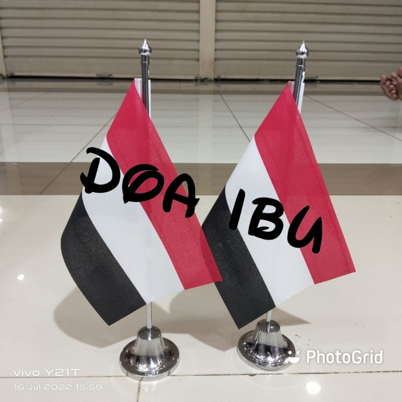 

best seller tiang stenlis meja+bendera YAMAN ready stock