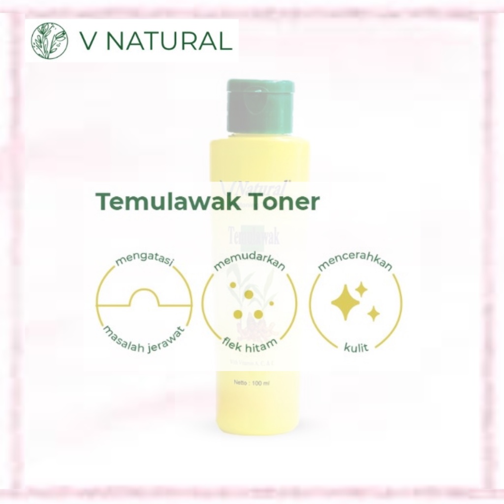 VNatural / V Natural Whitening Toner Temulawak 100ml (official-100% original)