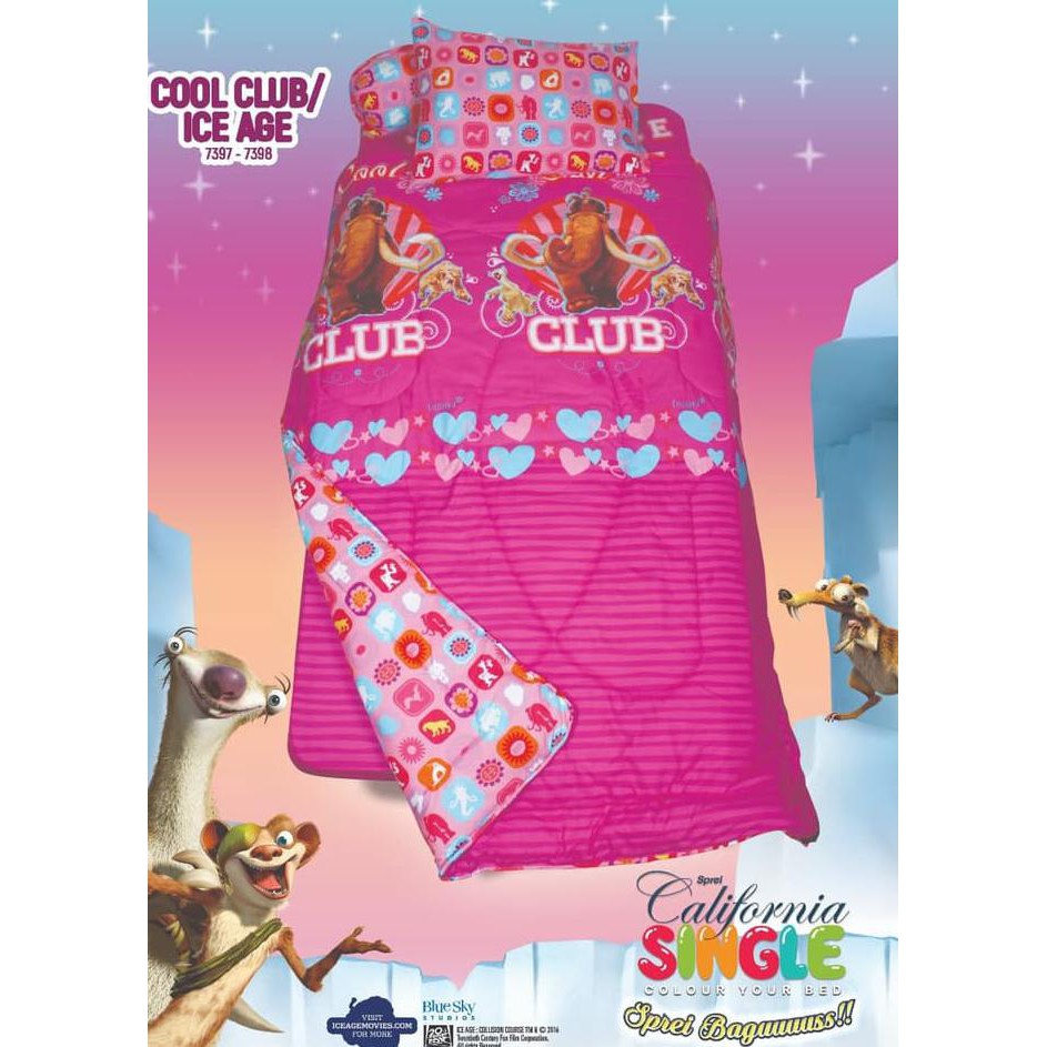 Sprei California, Sprei California Cool Club Ice Age 120 No.3 Seprai Sid Manny Diego ,Indobilqis