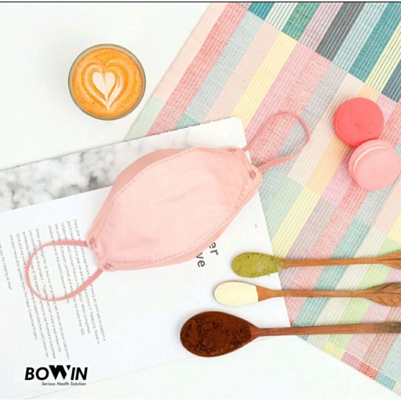BOWIN MASKER KN95 - 4D DESIGN (5PCS) ≥95% BFE, PFE (Masker Kesehatan/masker polusi)