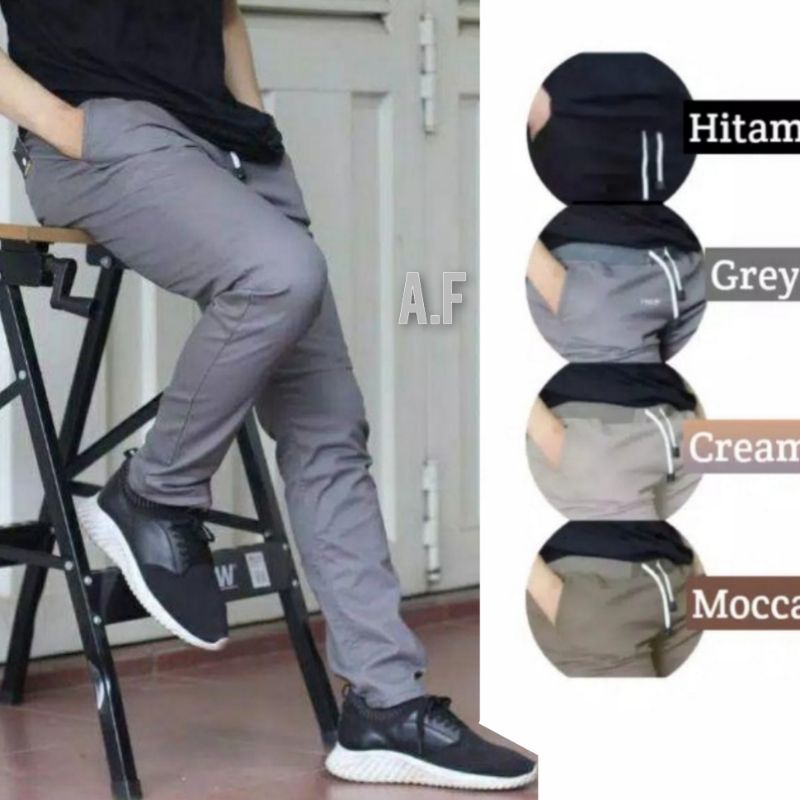 [BAHAN MELAR] CELANA CHINO PANJANG PINGGANG KARET RIP PRIA TERMURAH 28-44